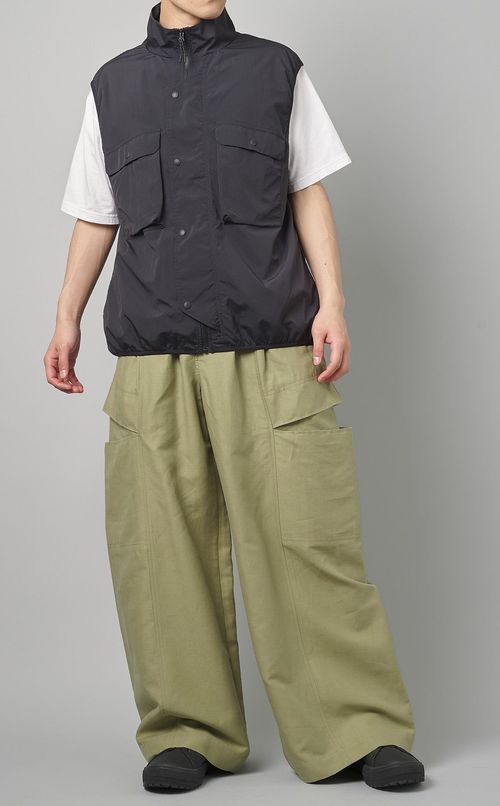 リネンコットンサテンパンツ