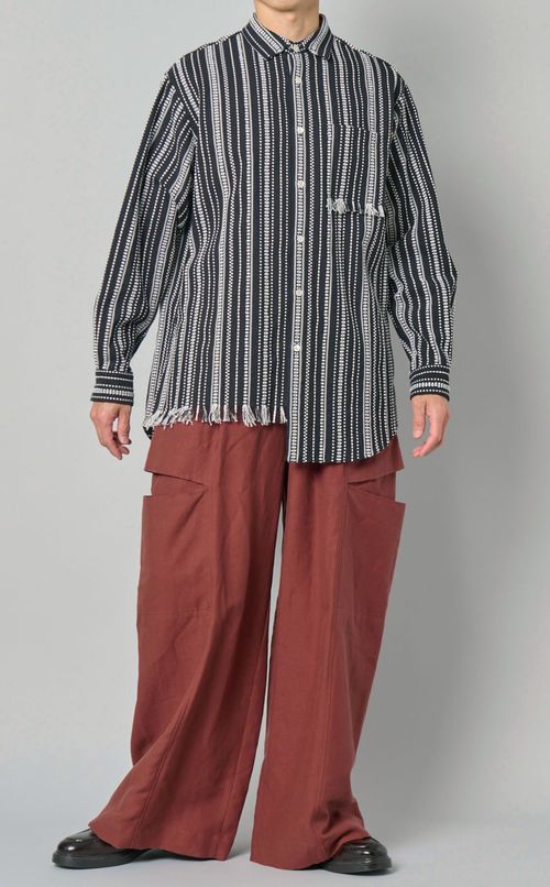 リネンコットンサテンパンツ