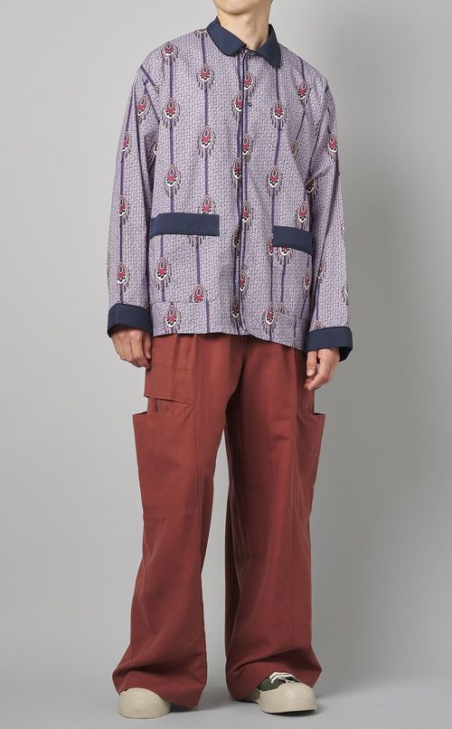 リネンコットンサテンパンツ