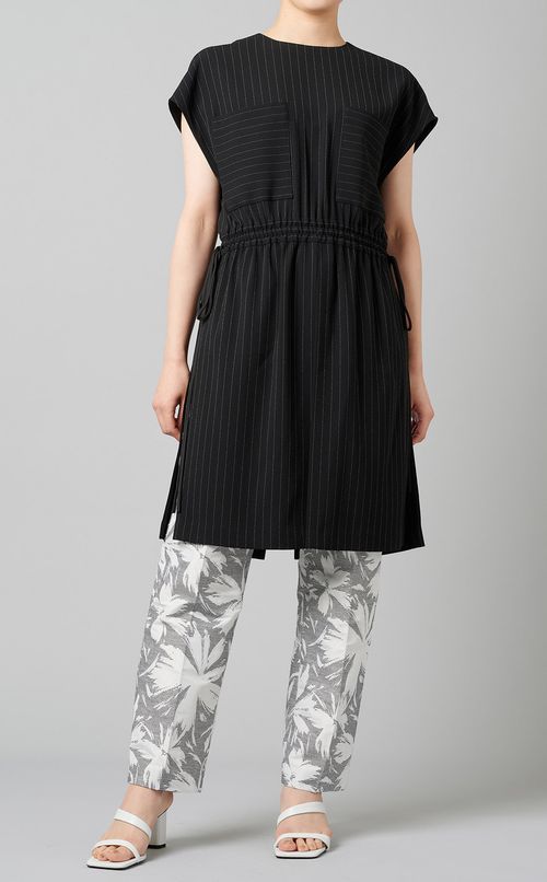 ストライプロングブラウス