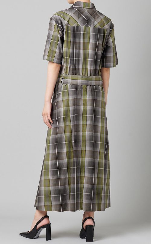 ベルト付チェック柄オールインワン