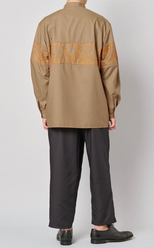 エンブロイダリーバンドカラーシャツ