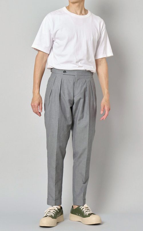 コットンリネンタックパンツ