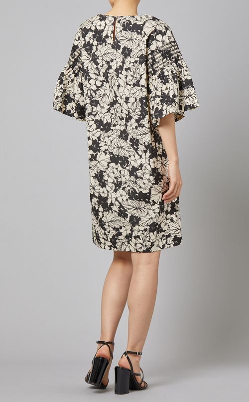 コットンフラワープリントワンピース