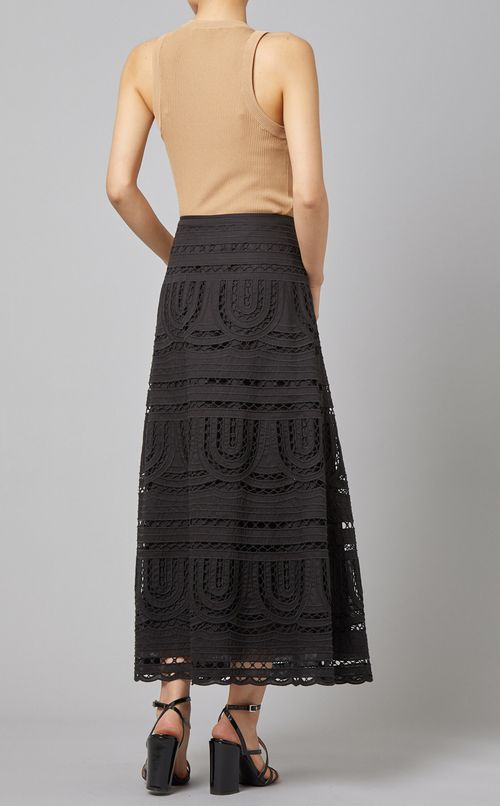 パネルレースフレアスカート