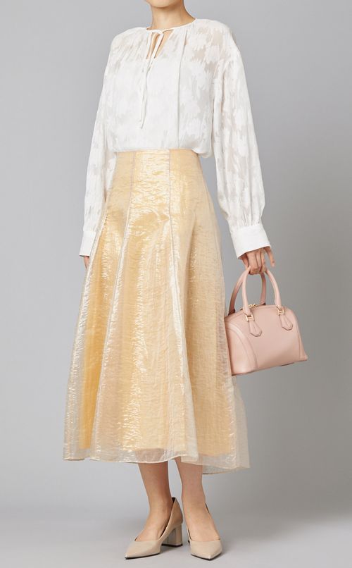 シルク混チュールスカート