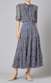 LAUREN RALPH LAUREN パフスリーブティアードスカートドレス花柄 Polo Ralph Lauren|《手洗い可》フラワープリントティアード