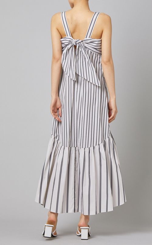 ティアードストライプドレス