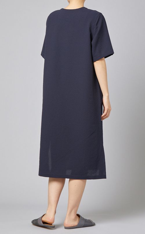 シアサッカーストレッチワンピース