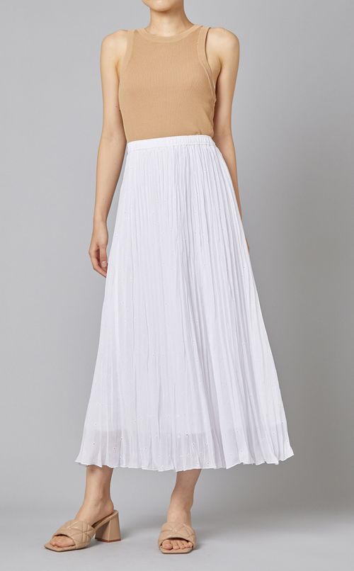 エンブロイダリープリーツスカート