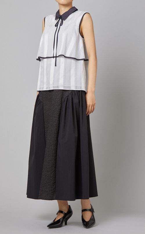 コットンストライプブラウス