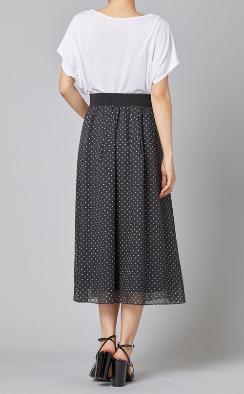 ドットプリントフレアスカート