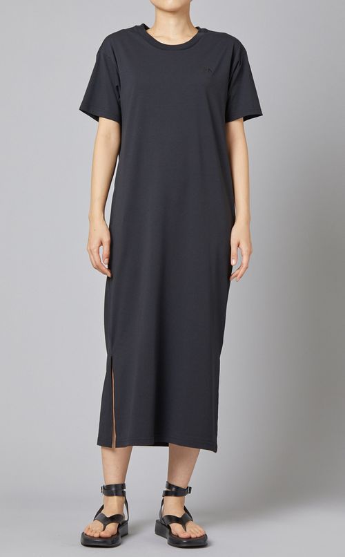 サイドスリットジャージーワンピース