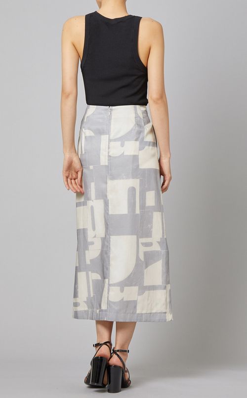プリントサイドスリットスカート