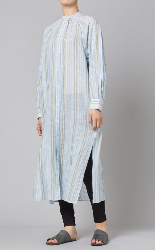 マルチストライプシャツワンピース