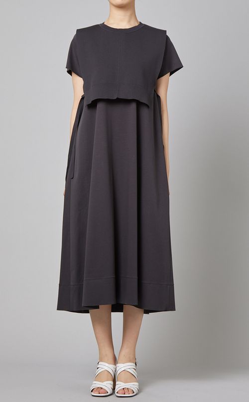 ニットコンビフレアワンピース