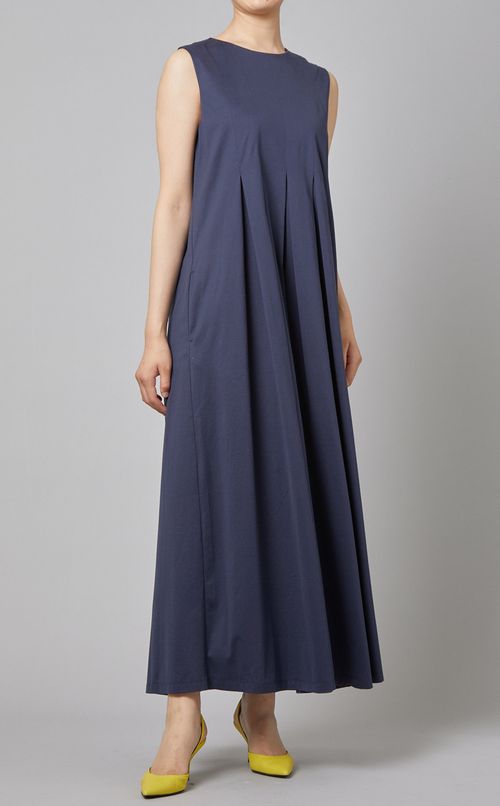 ノースリーブプリーツロングワンピース