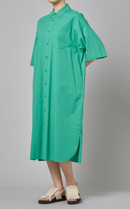 コットンワイドシャツワンピース