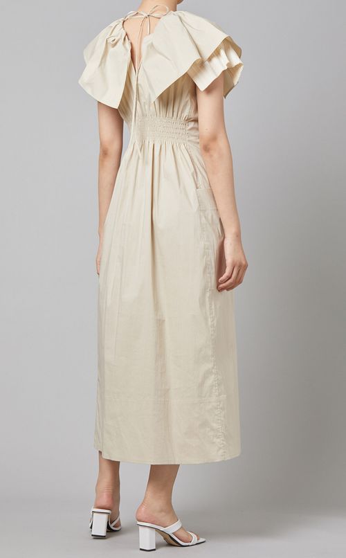 プリーツ&フレアロングワンピース