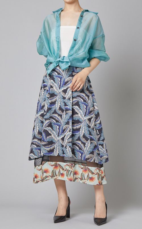 アロハプリントフレアスカート