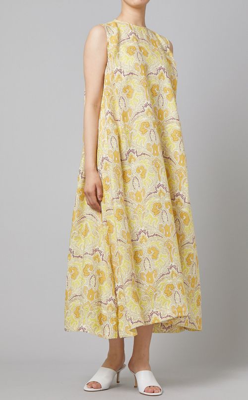 プリントタックワンピース