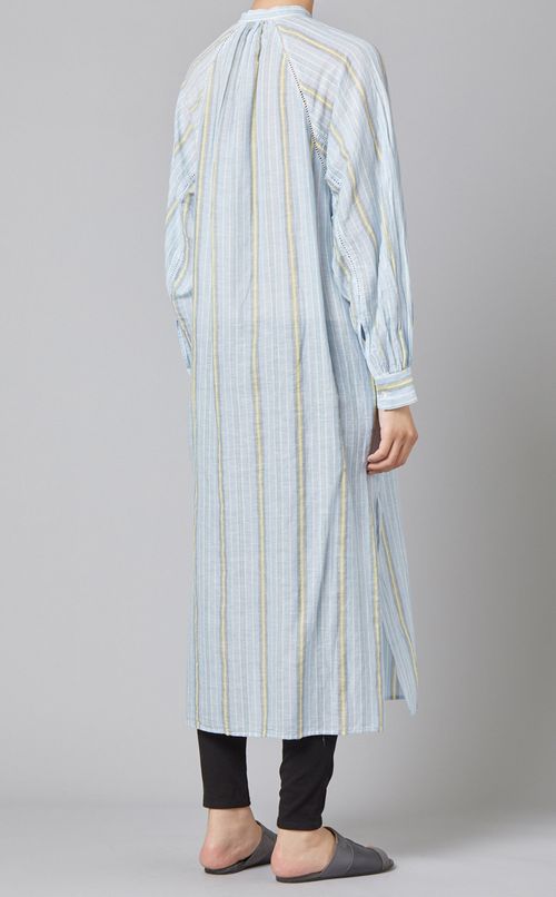 マルチストライプシャツワンピース