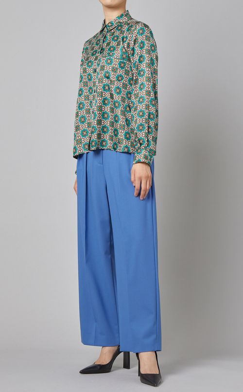 マルチプリントシルクシャツ