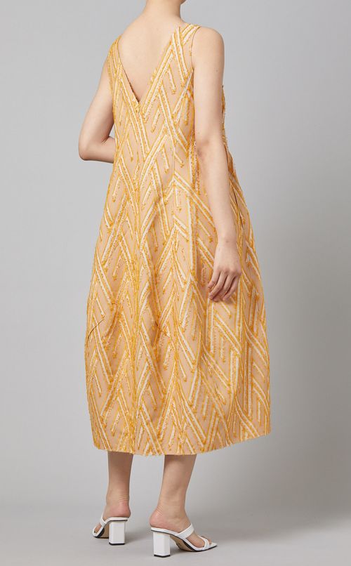 カットジャガードフレアワンピース