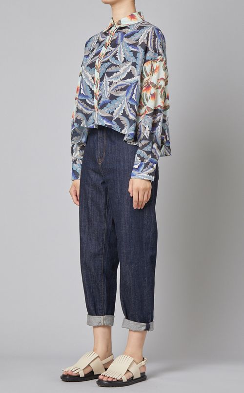 アロハプリントブラウス