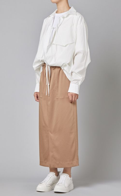 リボンデザインコットンシャツ