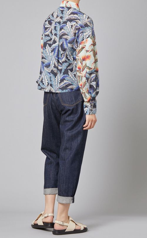 アロハプリントブラウス