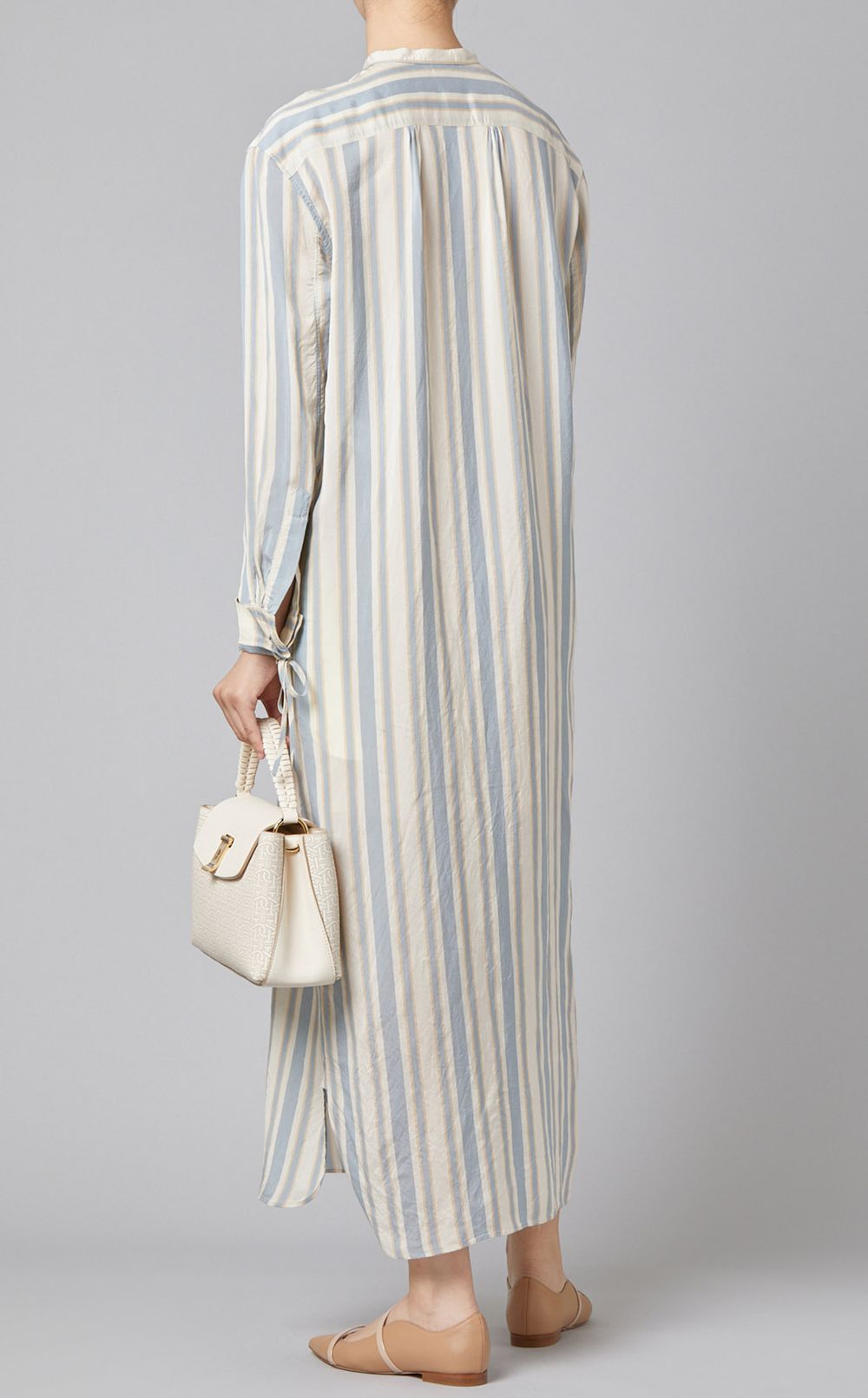 ヨークストライプシャツワンピース