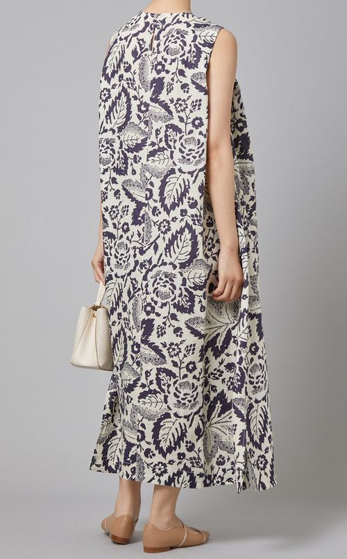 プリントタックワンピース