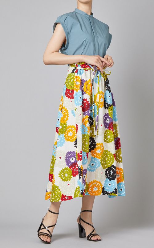 コットン混フレンチスリーブブラウス