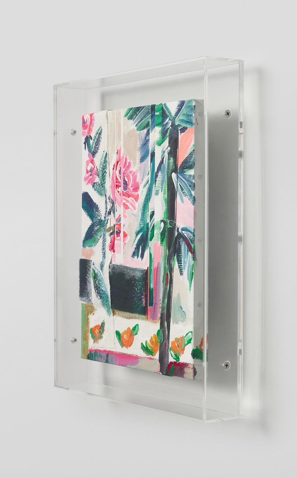 slipped flowers and fablic scraps