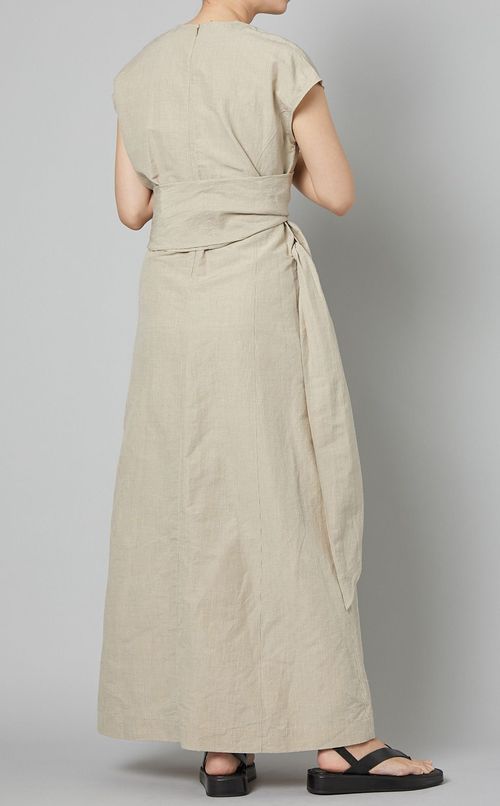 ストライプドレープワンピース