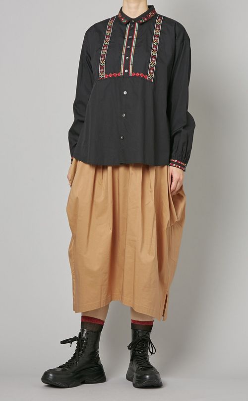 ギャザーボリュームミディスカート