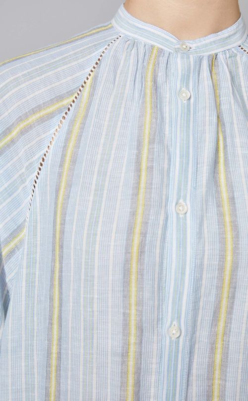 マルチストライプシャツワンピース