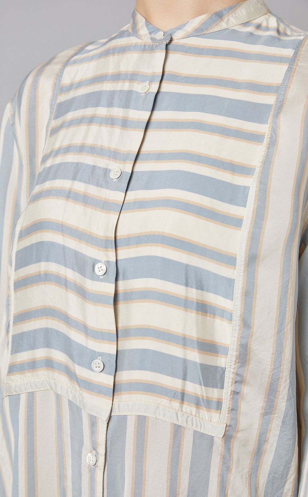 ヨークストライプシャツワンピース