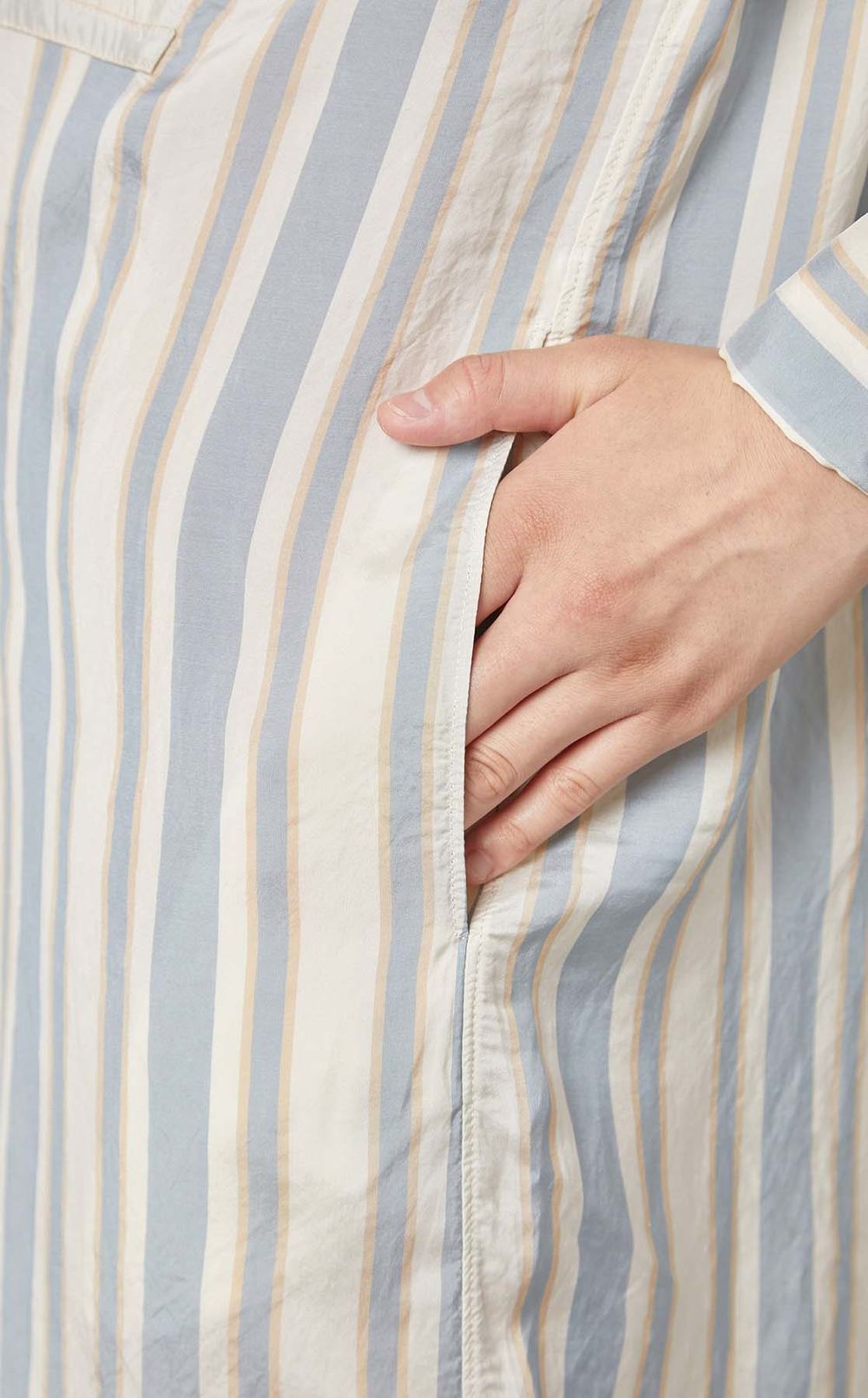 ヨークストライプシャツワンピース