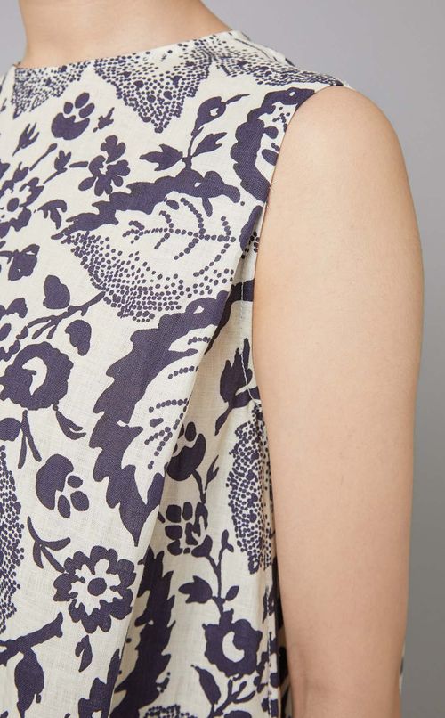 プリントタックワンピース