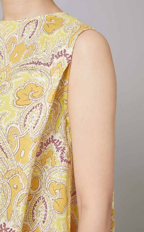 プリントタックワンピース