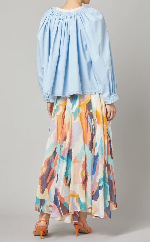 コットン混ノーカラージャケット