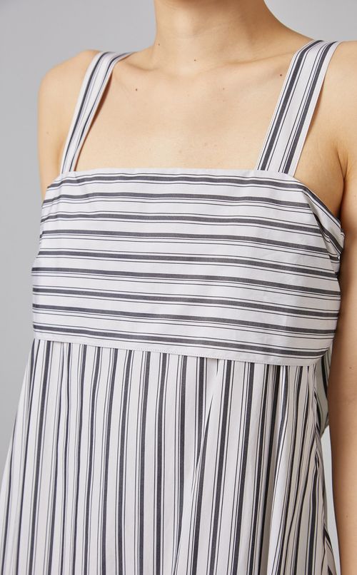ティアードストライプドレス