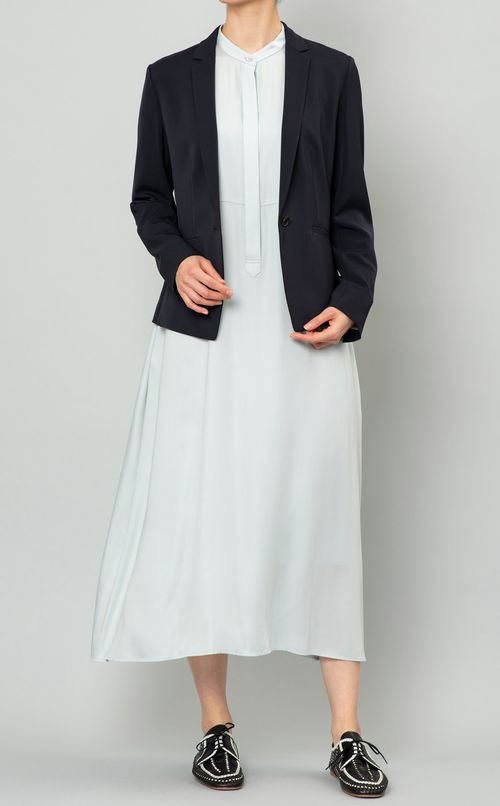 スタンドカラープルオーバーワンピース