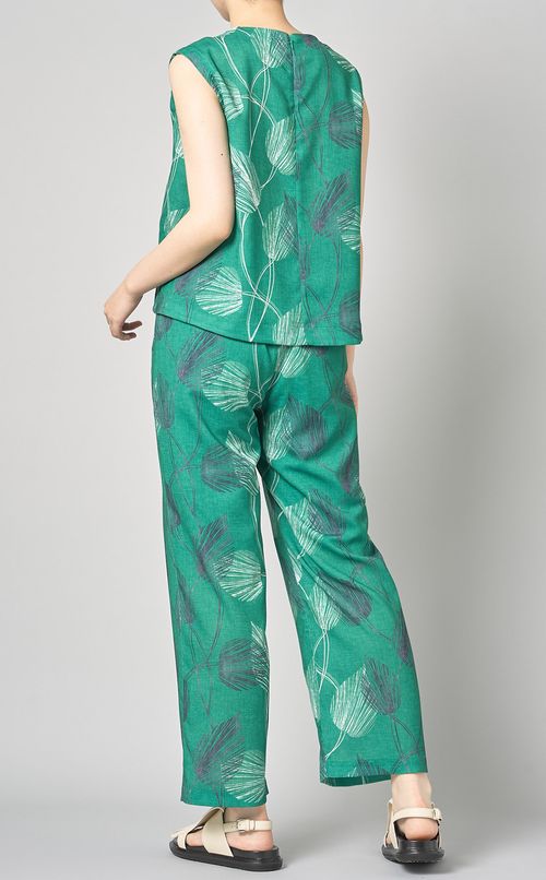 リーフプリントブラウス