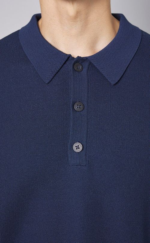 サシコ柄ニットポロ