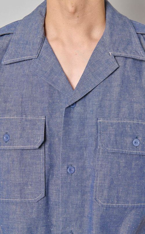 ダブルポケットオープンカラーシャツ