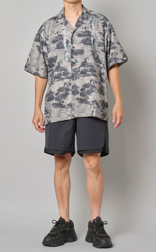 オープンカラーショートスリーブシャツ