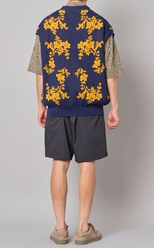 フラワージャガードニットベスト